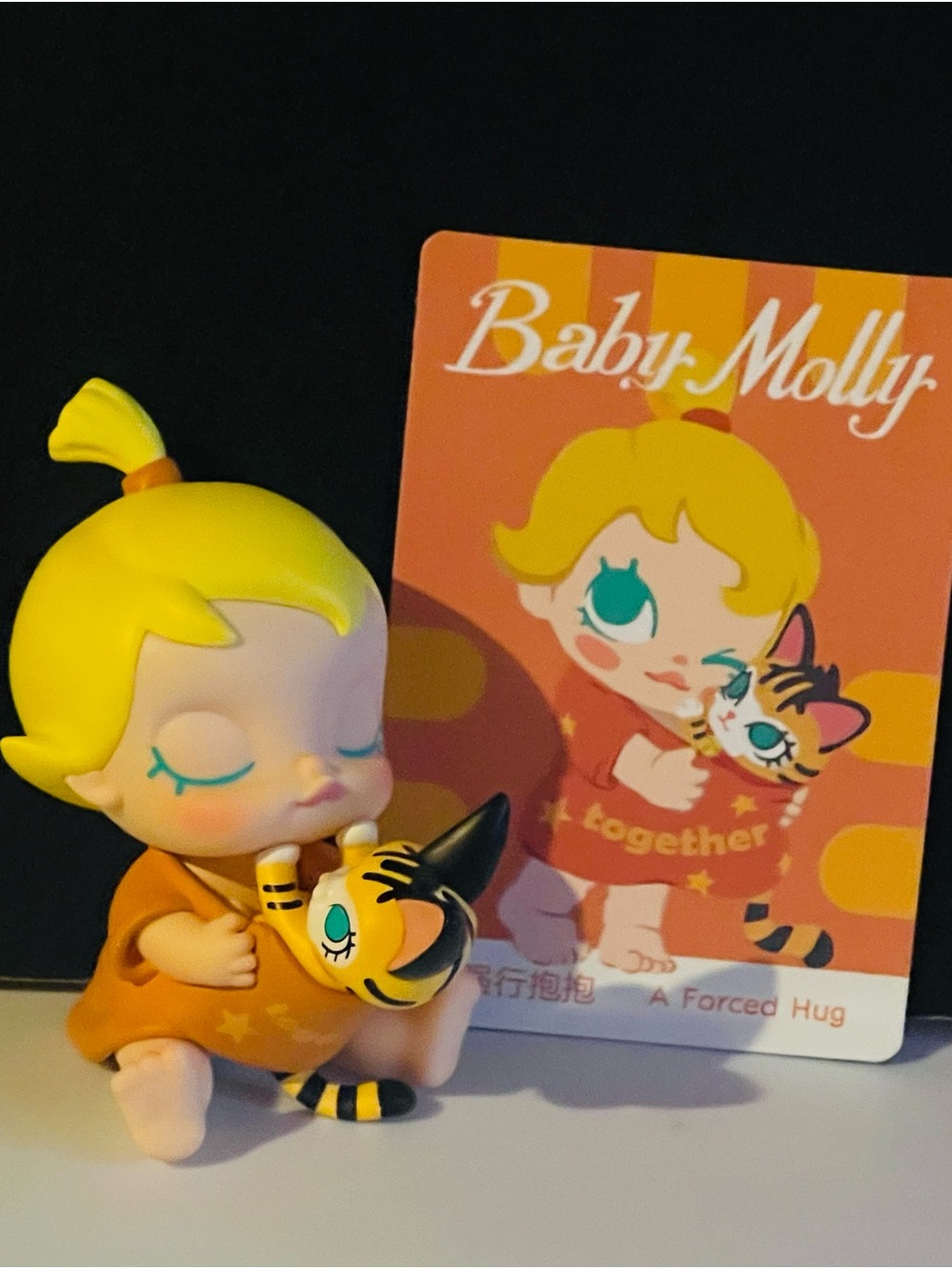 Baby Molly Figurine with Tabby- Yellow & Orange